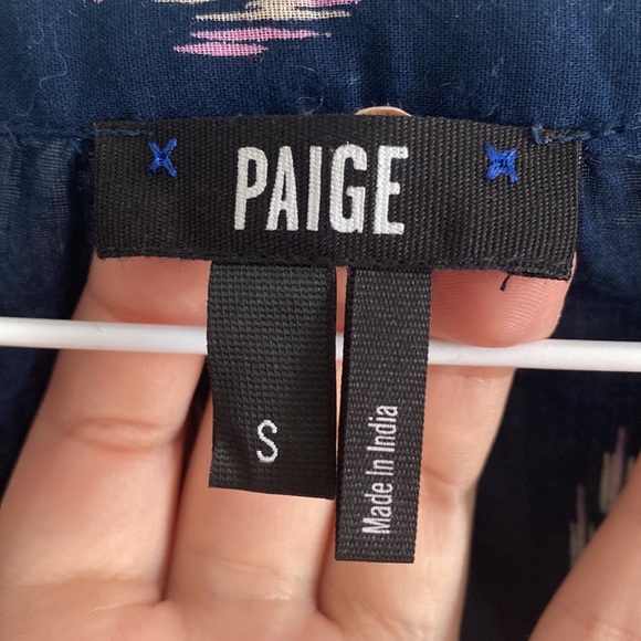 Paige Blue Cotton Printed Long Sleeve Blouse Sz Small - Picture 4 of 5